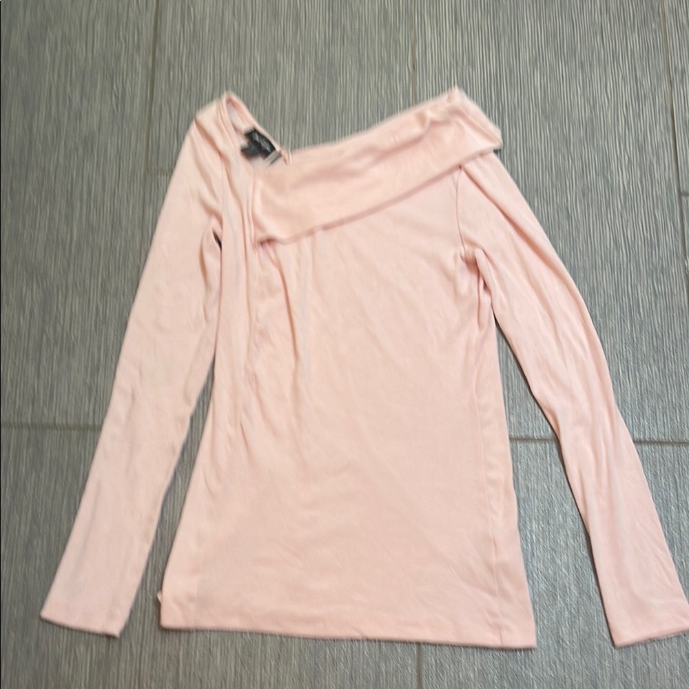Lord and Taylor long sleeve top extra small with unique collar pink